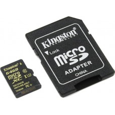 Карта памяти KINGSTON microSDXC 64 Gb UHS-I+SD ad U3 (R90, W45MB/s)