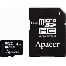 Карта памяти APACER microSDHC 4GB Class 4+adapter