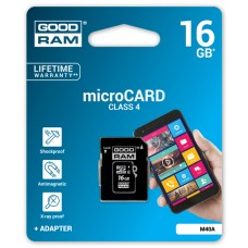Карта памяти GOODRAM microSDHC 16GB Class 4 + adapter